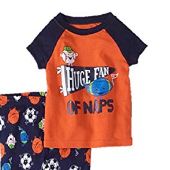 Wonder Nation Unisex Toddler 2 pc Pajamas - Baseball Naps, 12M - Picture 3 of 4
